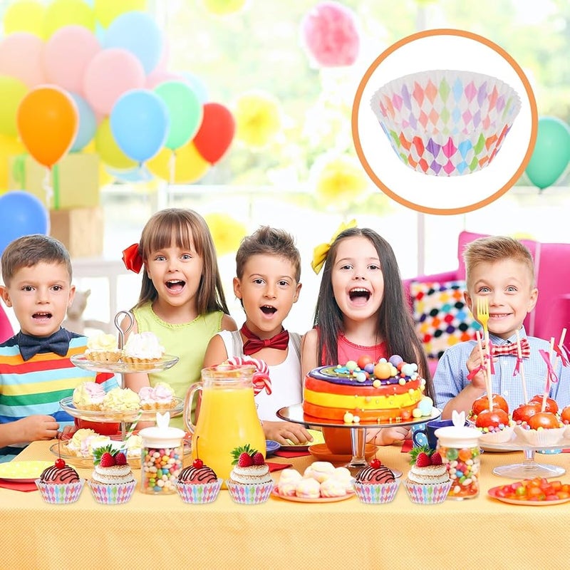 200 Pcs Colorful Standard Size Paper Cupcake Liners Food Grade Baking Wrappers - Image 3